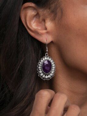 Paparazzi Jewelry Accessories - Glacial Gardens - Purple Earrings - Vintage